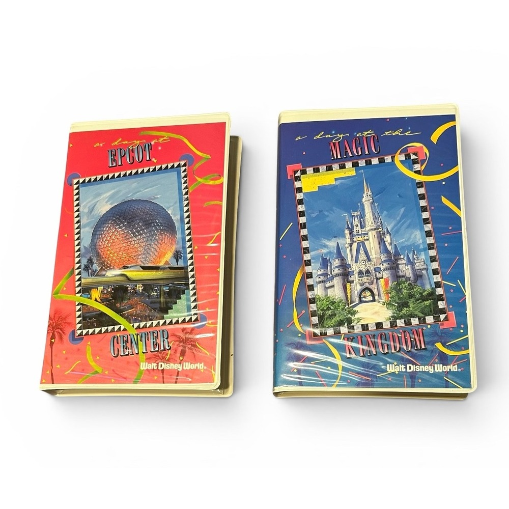 Vintage Walt Disney World EPCOT & Magic Kingdom VHS Set 1991 Park Attractions